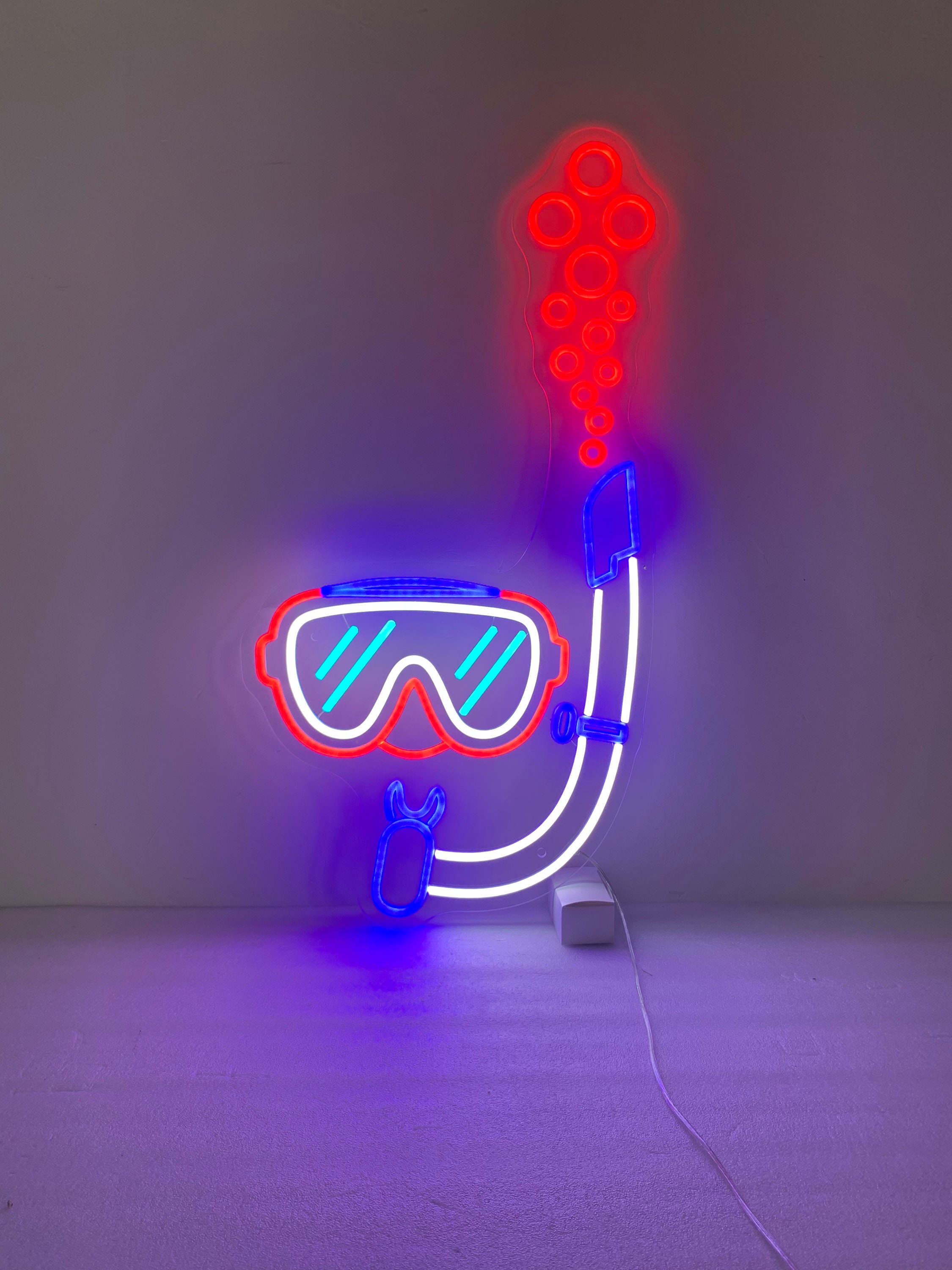 Diving Mask Neon Sign, Scuba Diver Mask, Gift for Diver, Diving Art Custom Neon Light Scuba Wall Art