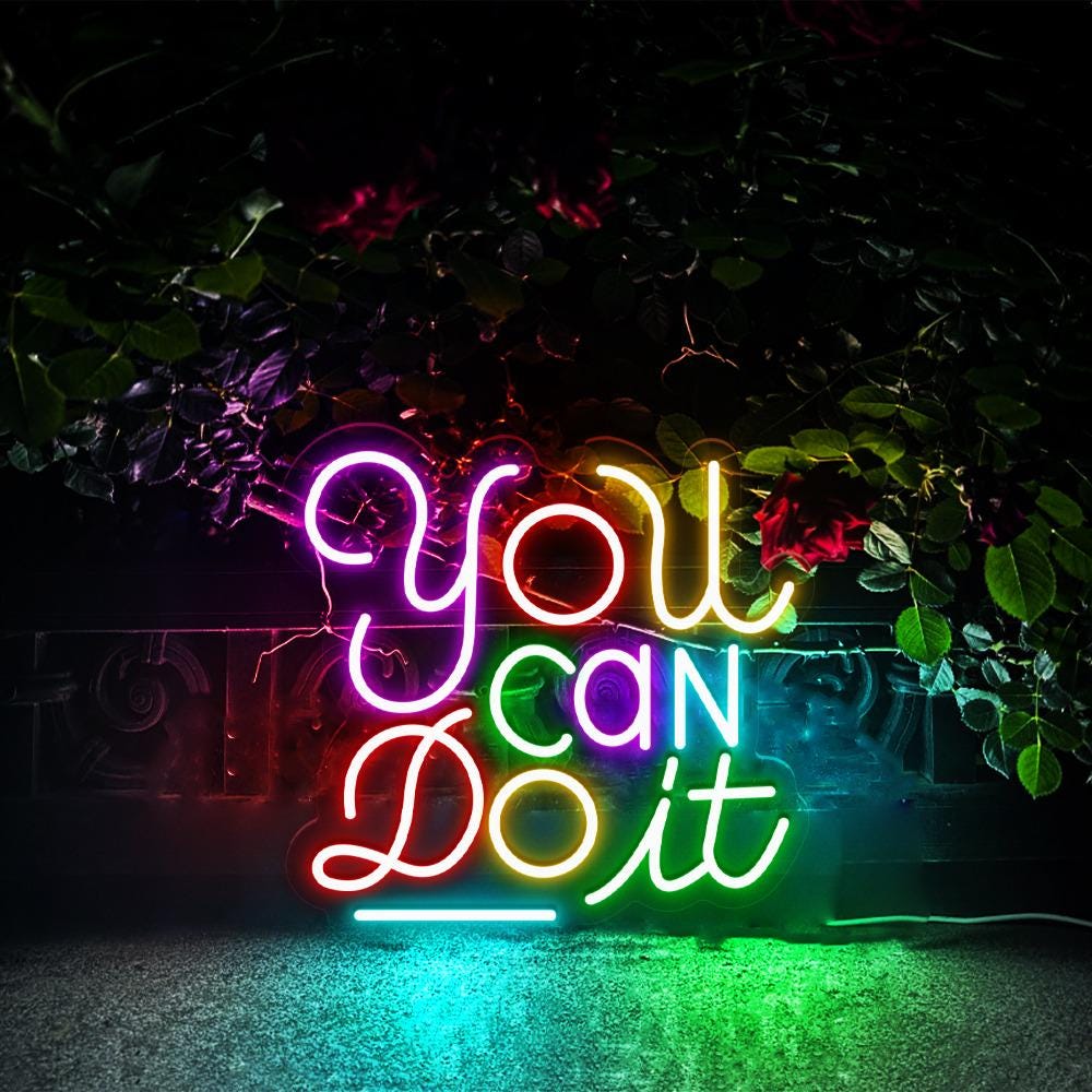 You Can Do It Neon Sign, Positive Affirmation, Kids Wall Neon, Growth Mindset, Classroom Decor, Positive Classroom, Education Gifts
