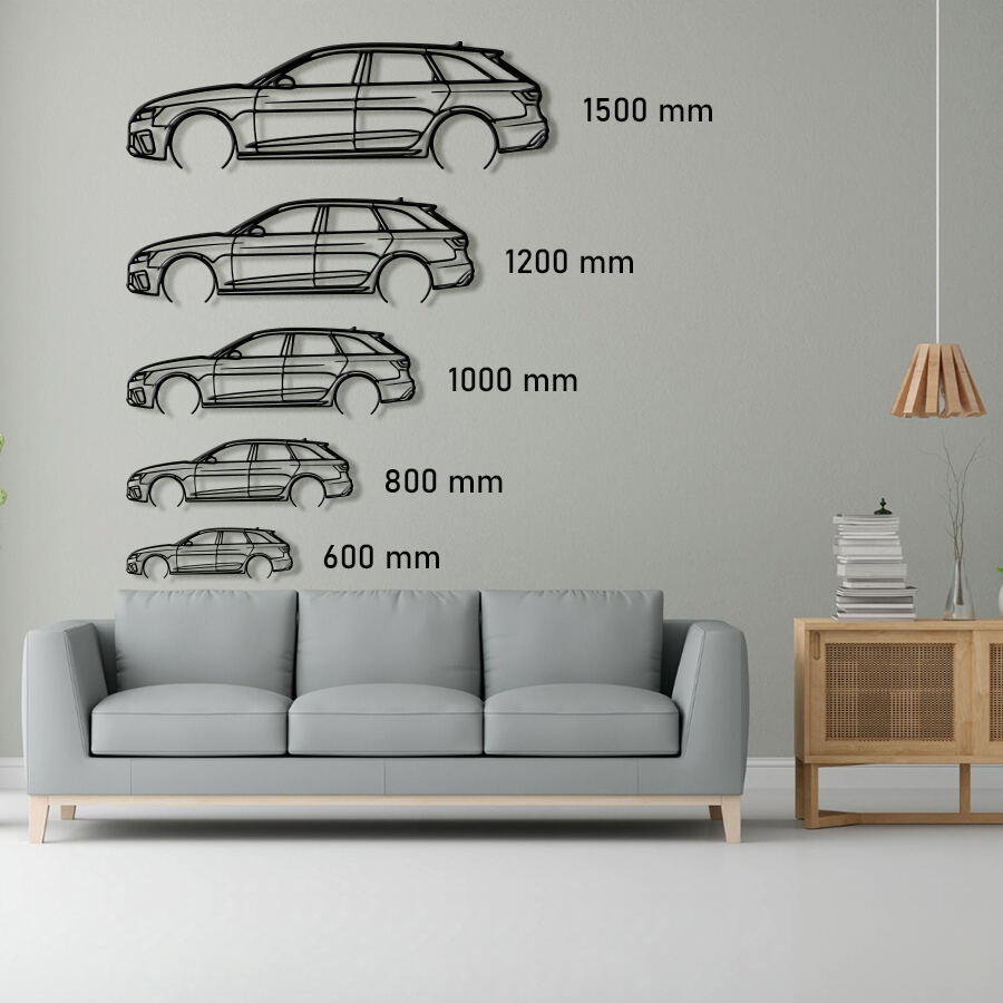 Audi RS4 Avant Raised Steel Wall Art