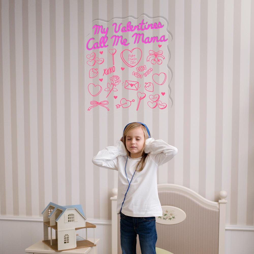 Valentines Mom Neon Gift for Mom Valentines Day, Mama Neon My Valentines, Call Me Mama Gift For New Mom, Single Mom Gifts, Happy Valentine