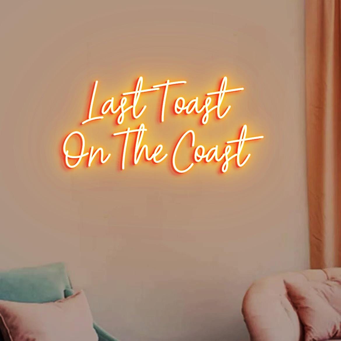 Last Toast On the Coast Sign Neon Light, Beach Bachelorette Party Backdrop Decor, Beach Bach Sign. Coastal Bachelorette Party Decor Neon