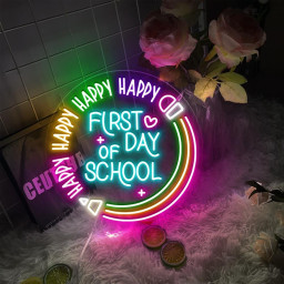 First Day of School Neon Sign, Happy First Day of School Neon, Teacher Life Neon, School Neon, 1st Day of School, Teacher Appreciation Gifts
