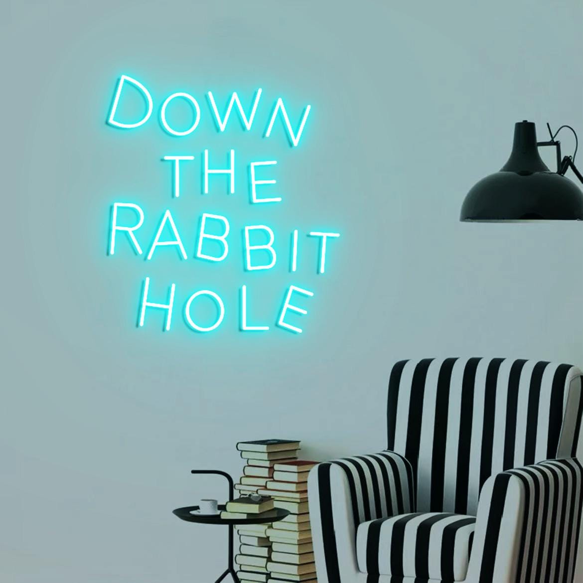 Down the Rabbit Hole Neon Light, Wonderland Themed Party Backdrop, Rabbit Hole Sign, Wonderland Sign Backdrop Decor