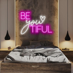 Beautiful Quote Neon, Girls Room Quote Art, Typography Wall Neon Sign, Girl Wall Decor, Cute Quote, Baby Girl Nursery Decor, Positive Gifts.