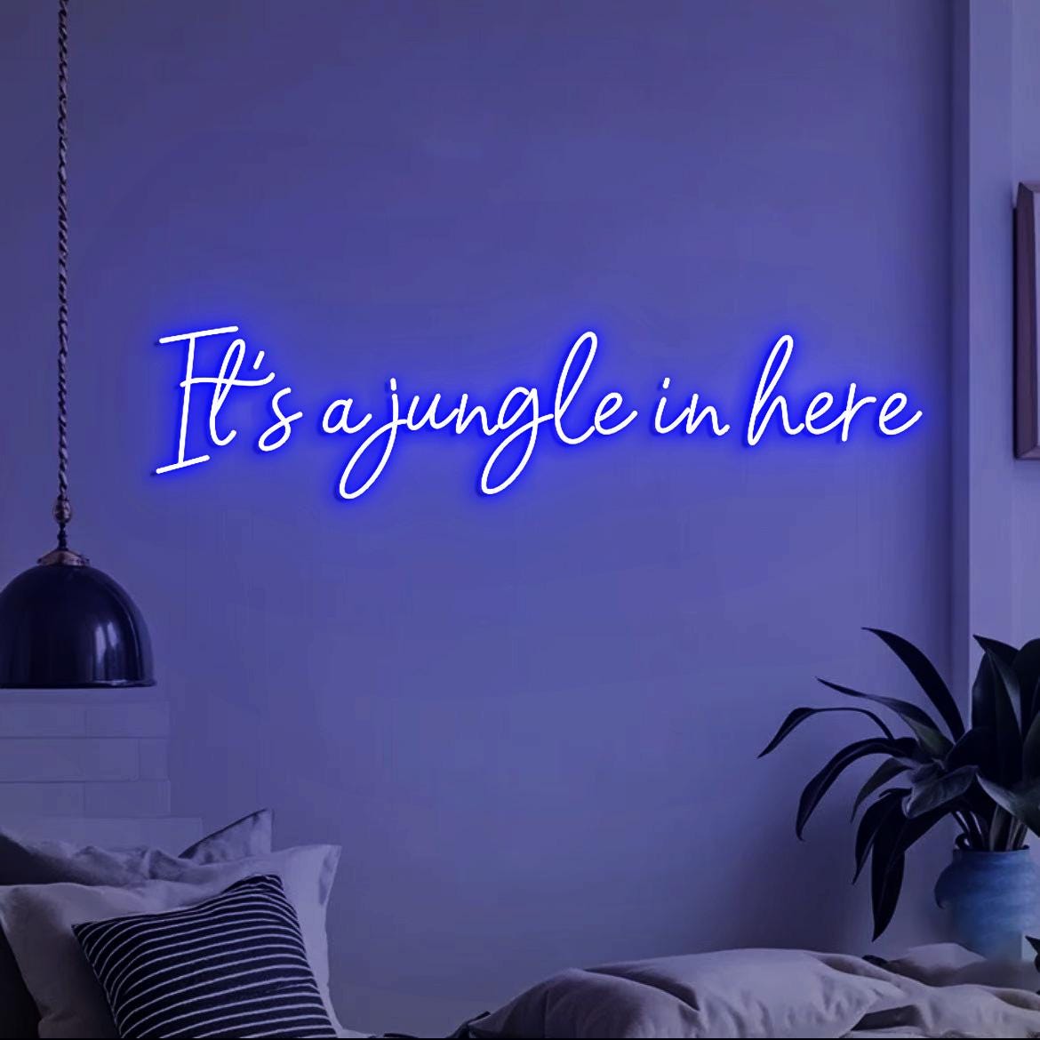 Custom Neon Sign It's a jungle in here, Jungle Themed Room Decor, Jungle Party Led Neon Light, Green Jungle Wall Neon Sign Light