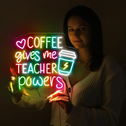 Coffee Gives Me Teacher Powers Neon Sign, Teacher Neon, Teacher Gift, Teacher Life, Teacher Appreciation Neon, Cute Teacher Neon Sign Gifrs