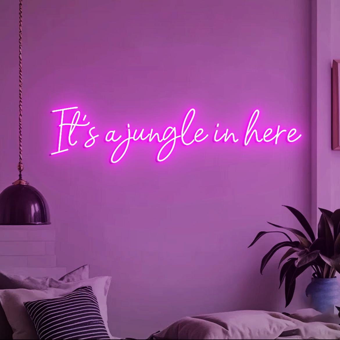 Custom Neon Sign It's a jungle in here, Jungle Themed Room Decor, Jungle Party Led Neon Light, Green Jungle Wall Neon Sign Light