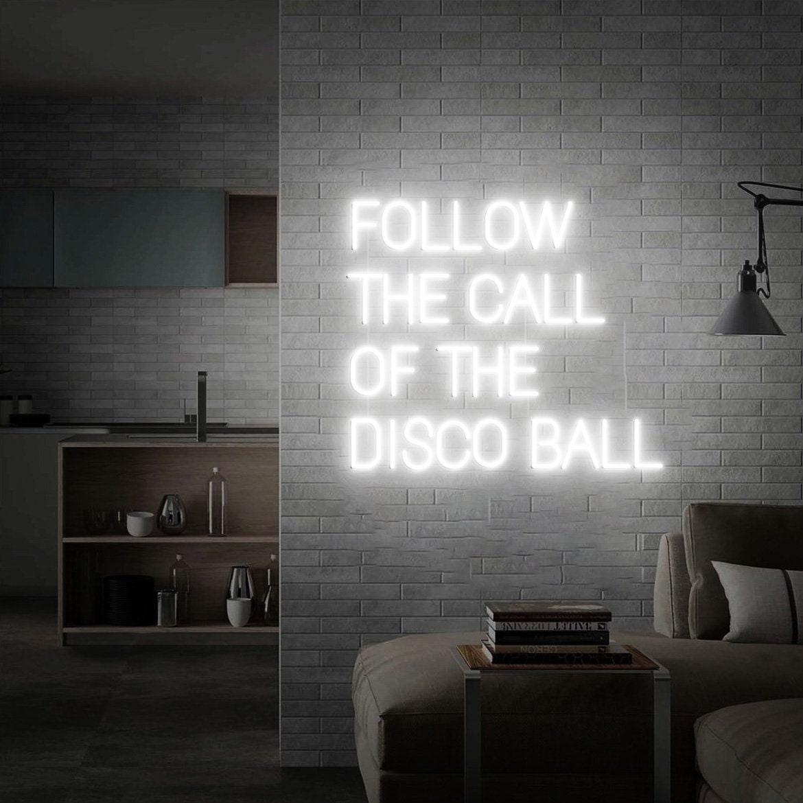 Custom Neon Sign Follow the Call of the Disco Ball Wall Decor Neon Light for Bar Sign Disco Party Decorations