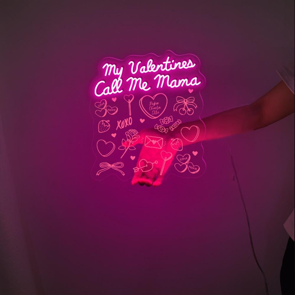Valentines Mom Neon Gift for Mom Valentines Day, Mama Neon My Valentines, Call Me Mama Gift For New Mom, Single Mom Gifts, Happy Valentine
