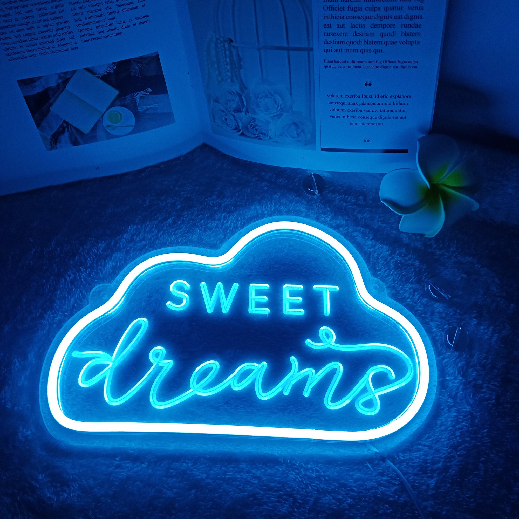 Neon Sign Sweet Dreams Night Light Children's Room Girl Bedroom Decoration daughter's favorite gift