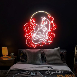 Nine Tailed Fox Neon Sign, Kitsune fox Art Light Decor, Custom Anime Neon Sign, Bedroom Fox Neon Lights, Anime Nine Tailed Fox Wall Art