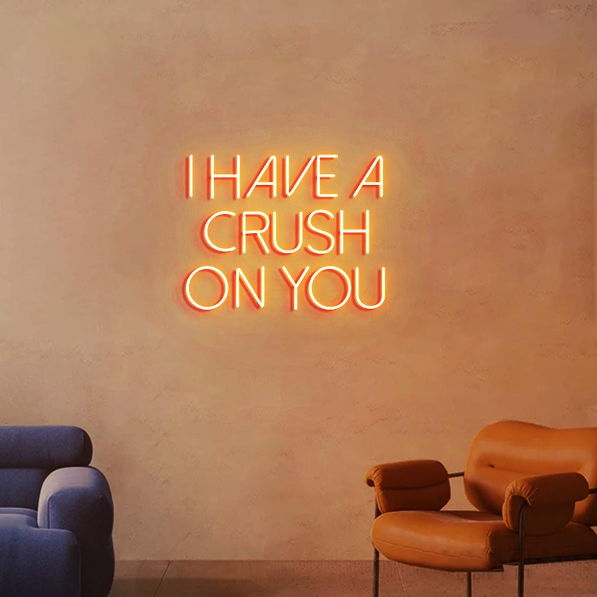 I Have Crush on You Neon Sign, Crush on you Sign, Custom Neon Sign Wall Decor, Red Light Neon Wall