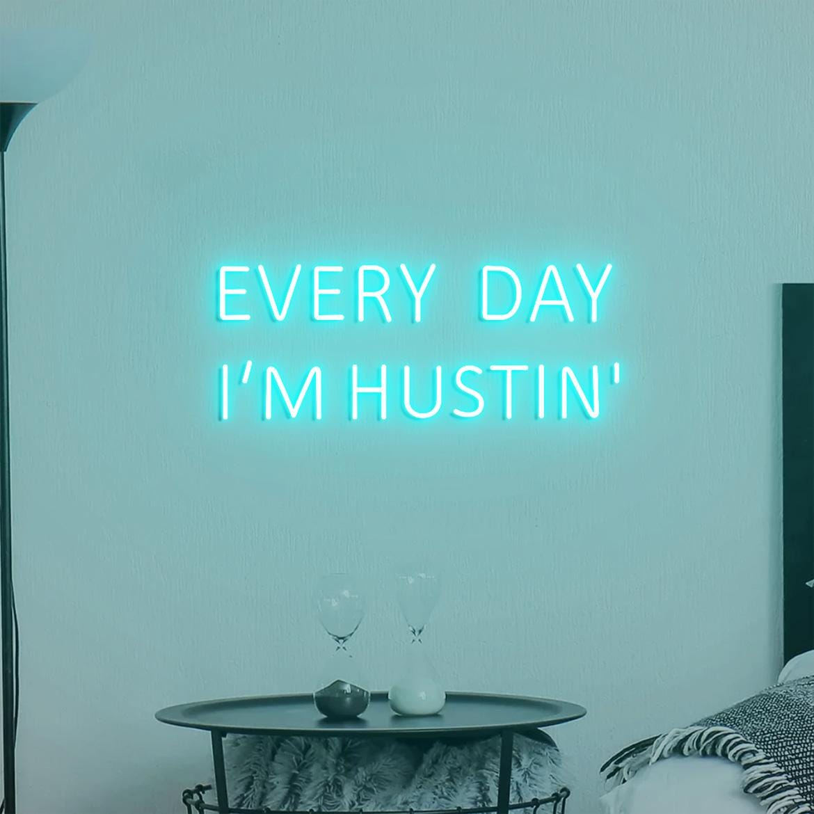Everyday I'm Hustin' Neon Sign, Hustle Sign Boss Office Decor, Hustling Business Decor, Motivational Hustle Quote Wall Signs, Boss Gift