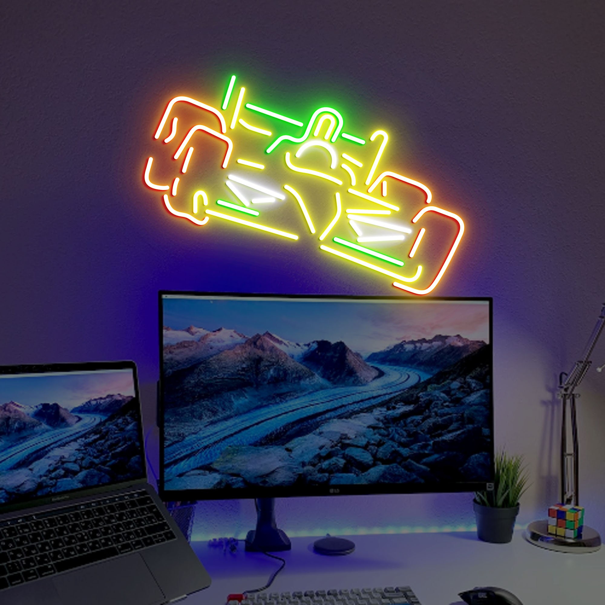 Race Car Neon Sign, Racing Car Neon Sign, Neon Sign Light Decor, Racing Car Bedroom Neon Sign, Racing Car Wall Decoration