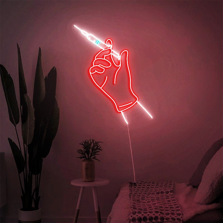 Injection Neon Sign, Injection Treatment Room Decor, Beauty Clinic Decor, Nurse Injector Art, Esthetician Art, Injection Syringe Wall Art