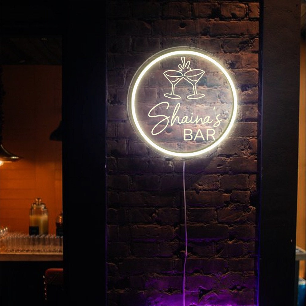 Custom Bar Neon Light, Cocktail, Led Light Personalized Gifts, Home Bar Party Decor, Beer Signs, Champagne Beer LED Decor Club Signage Gifts