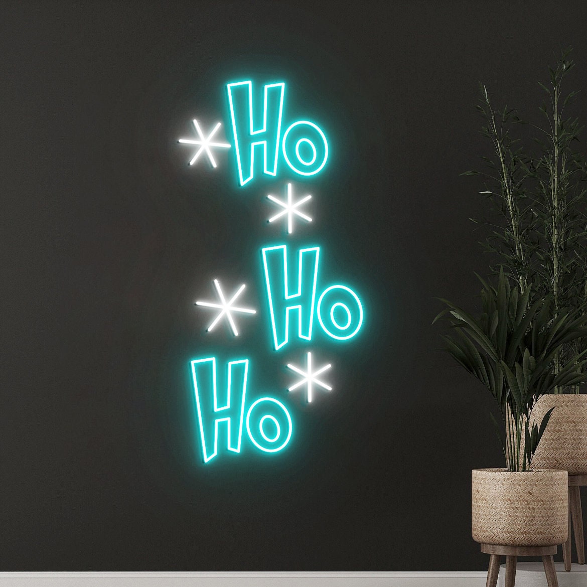 Ho Ho Ho Neon Sign, Santa, Christmas Decor, Xmas Wall Art, Holiday Wall decor, Ho Ho Ho Led Sign, Christmas Neon Light