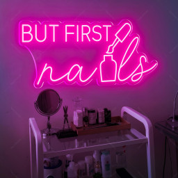 But First Nail Neon Sign|Custom Salon Logo Wall Decor|Nail Room Led Light Decor|Custom Lash Room Neon Decor|Lash Salon Light Wall Art