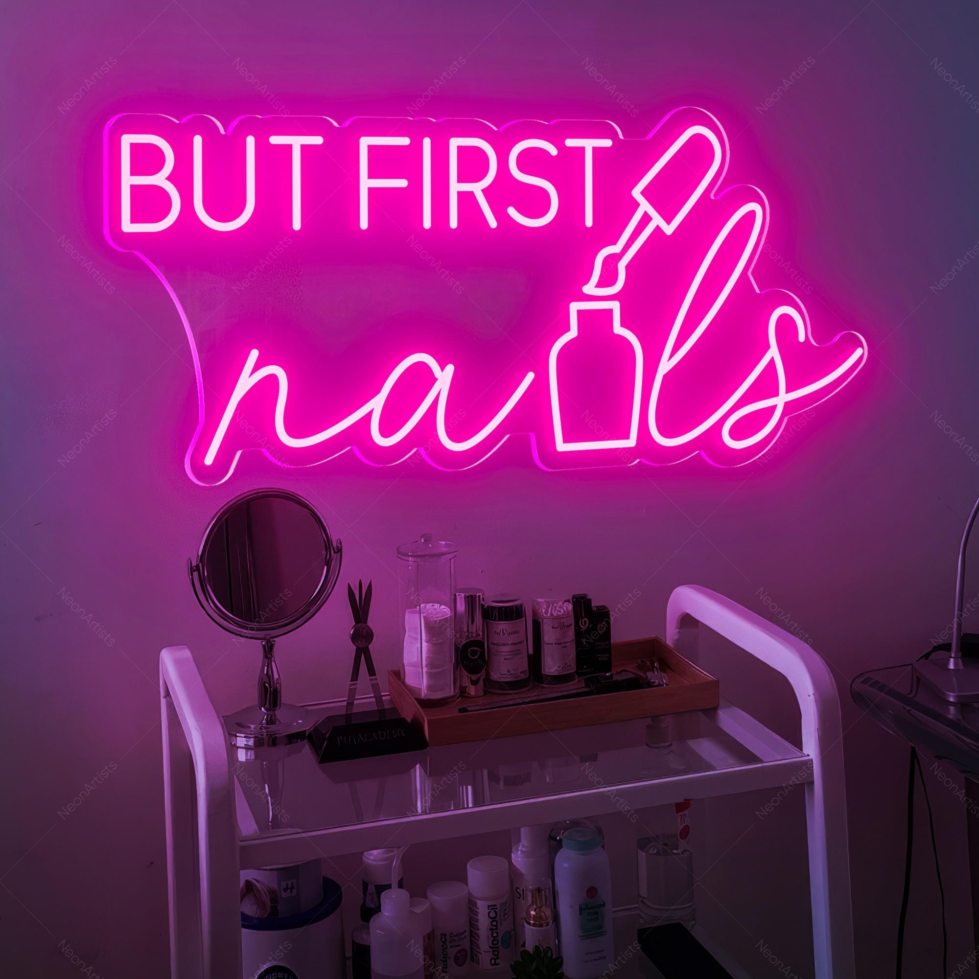 But First Nail Neon Sign|Custom Salon Logo Wall Decor|Nail Room Led Light Decor|Custom Lash Room Neon Decor|Lash Salon Light Wall Art
