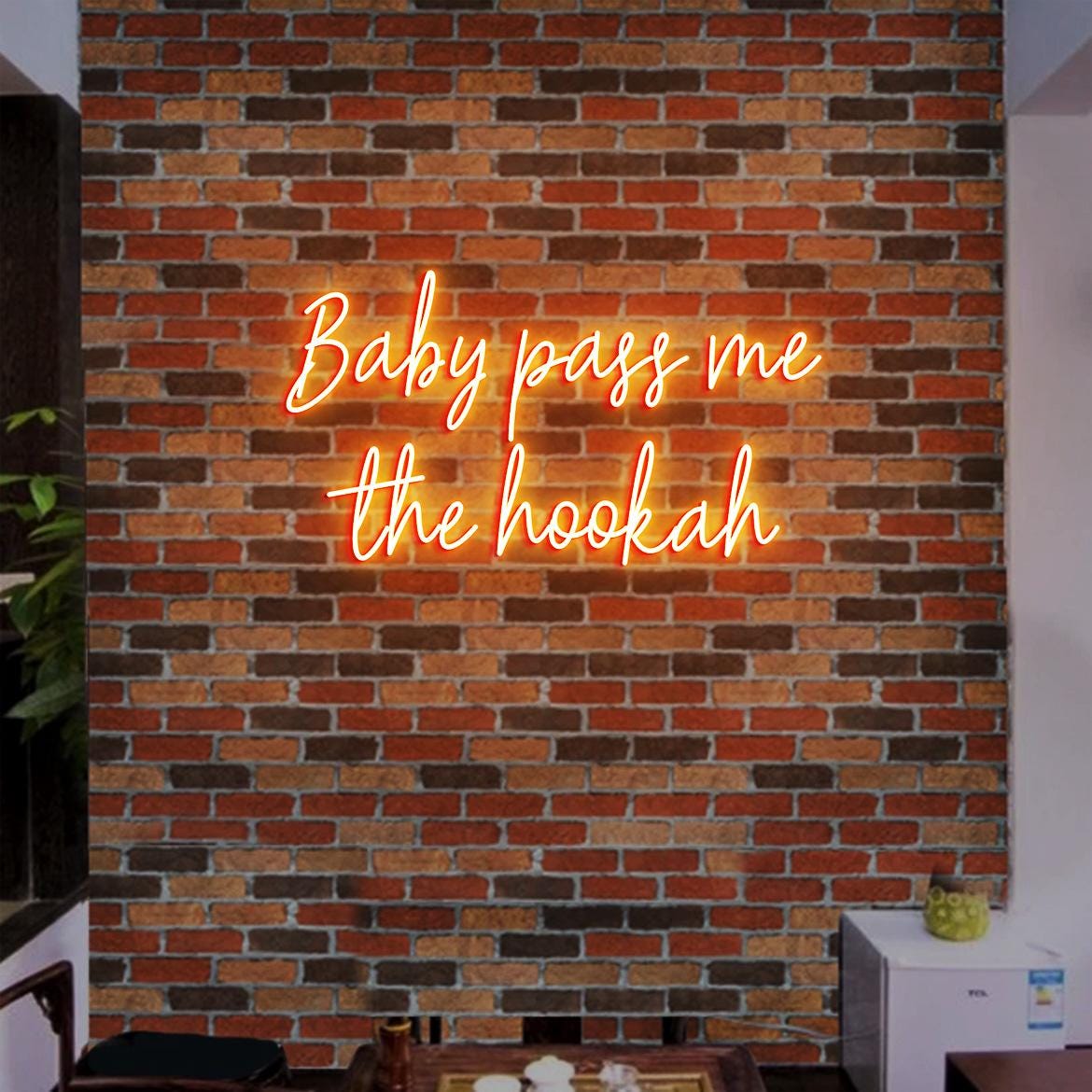 Custom Neon Sign Baby Pass Me the Hookah Neon Sign Neon Light Hookah Bar Decor, Led Neon Light Hookah Lounge Decor, Hookah Sign