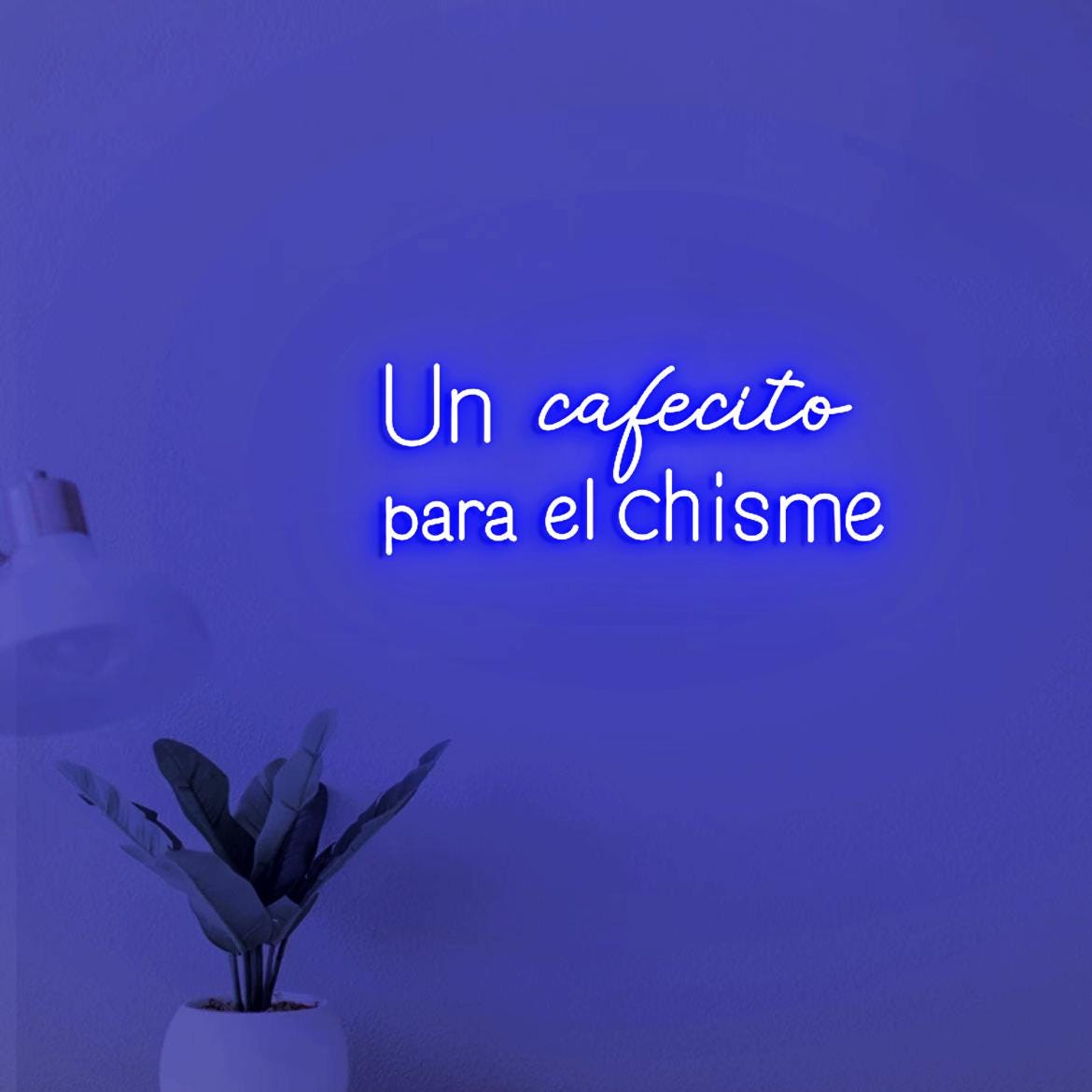Un cafecito para el chisme Sign Neon Light, Spanish kitchen Decor, Spanish Coffee Sign, cafetería Sign, café Sign