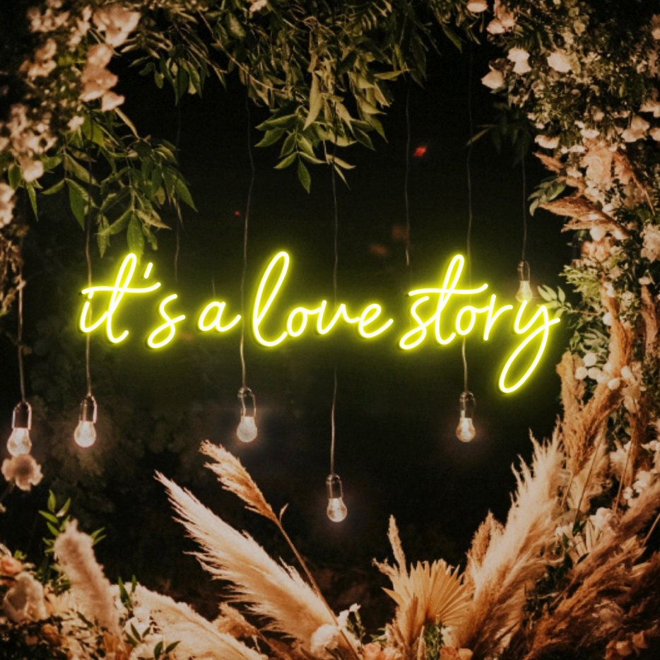 It's Love Story, Custom Neon Sign Wedding Sign, Engegament Sign, Love Story Sign, Wedding Weclome Sign