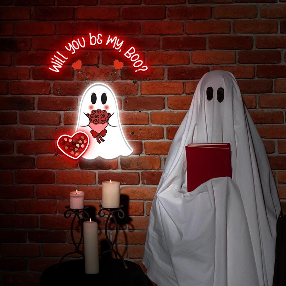 Will You Be My Boo Neon Sign, Ghost Neon, Valentines Day Hoodie, XOXO Neon, Women Valentines Day Neon Sign, Heart Neon, Happy Valentines Day