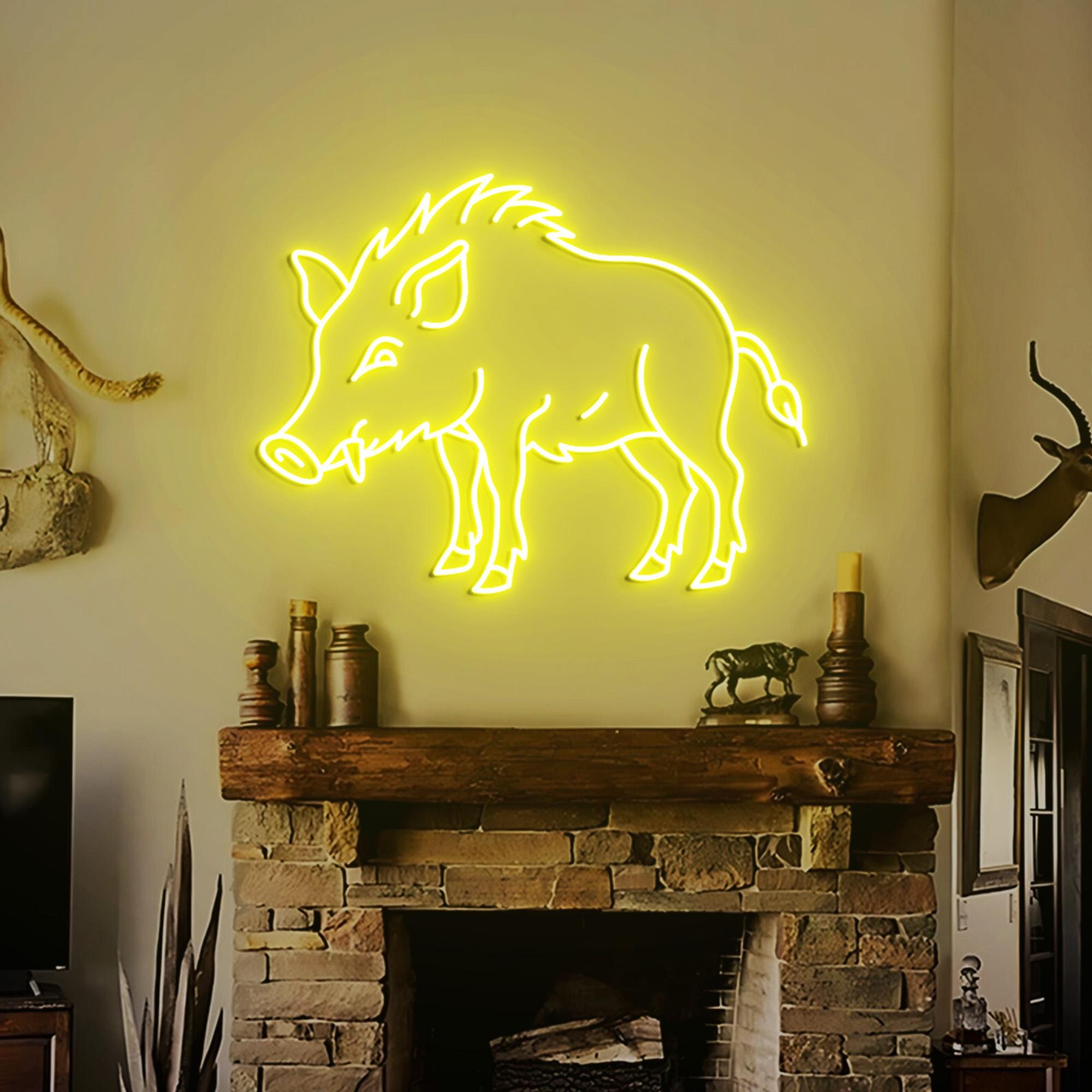 Boar Neon Sign, Boar Led Neon Light, Boar Shaped Neon Sign, Boar Wall art, Custom Animal Light Sign, Boar Wall Decor