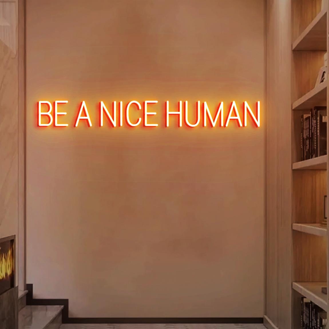 Be a Nice Human Neon Sign, Be a nice Human Wall Decor, Custom Neon Sign Positive Quote Home Vibe Decor, Be Kindness Quote Sign