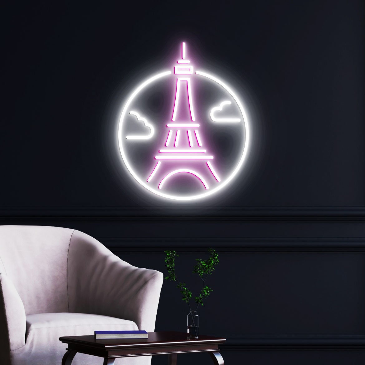 Eiffel Tower Neon Light, Neon Sign Light Decor, Eiffel Tower Bedroom Neon Sign, Bedroom Neon Lights, Home Neon Lights, Tower Wall Decoration