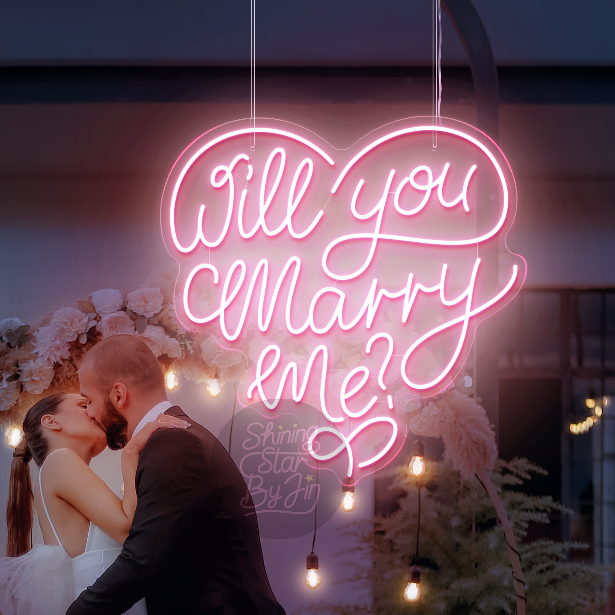 Will You Marry Me Sign, Custom Wedding Neon Sign, Perfect Proposal & Party Decor,Personalized Gift For Her, Home Wall Art,Bedroom Neon Light