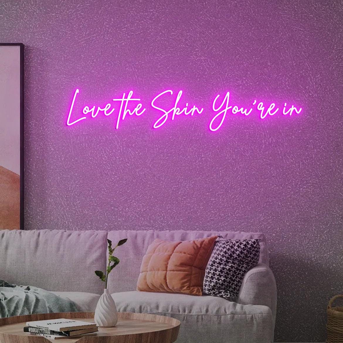 Love the skin you're in Neon Sign, Skincare Sign, Esthetician Decor, Skincare Salon Decor, Beauty Salon Decor, Beauty Skin Care