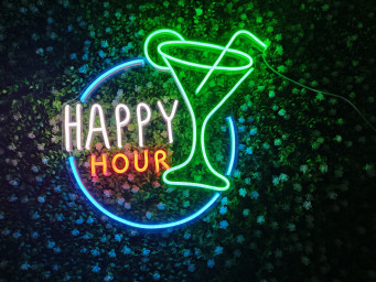 Happy Hour Neon Sign | Bar Neon Sign Custom | Neon Sign Light | Neon Light Led Art | Neon Sign Bedroom | Chat Room Neon Sign Wall Decor
