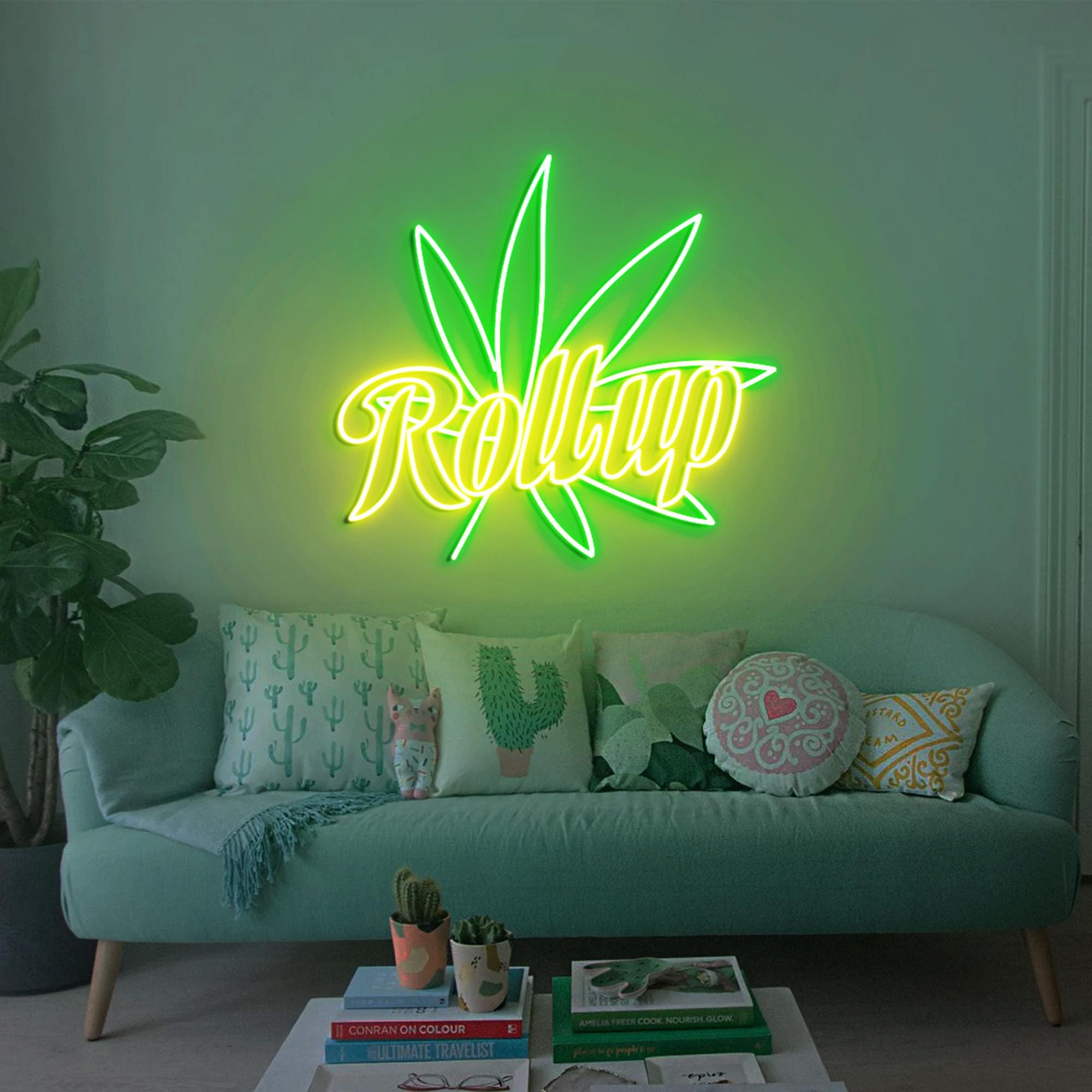 Roll Up Weed Neon Light, Marijuana Leaf Neon Sign Light Decor, Smoke Shop Led Light, Marijuana Smoker Gift, Roll Up Weed House Wall Decor
