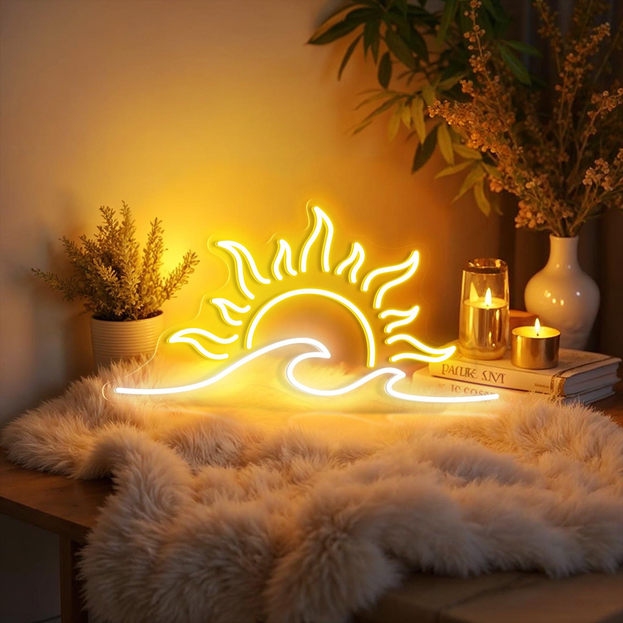 Ocean Sunset Neon Sign Ocean Sunrise Neon Sign Personalized Gifts Wall Decor Handmade Gift Housewarming Gift Valentine Decor Valentine Gift