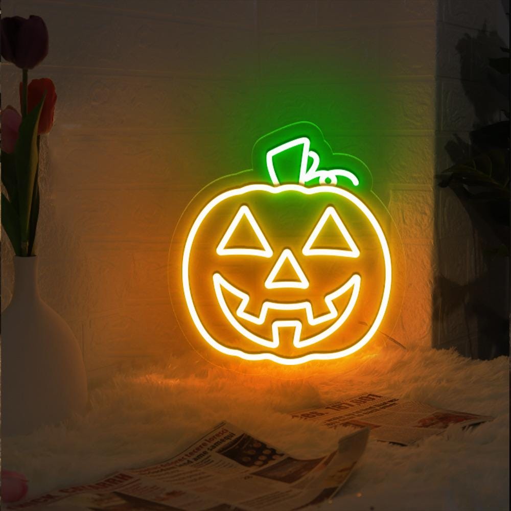 Cute Pumpkin Neon Sign Gifts, Funny Spooky Neon Sign, Ghost Neon Led, Spooky Season Gifts, Halloween Party Neon Sign, Fall Ghost Neon