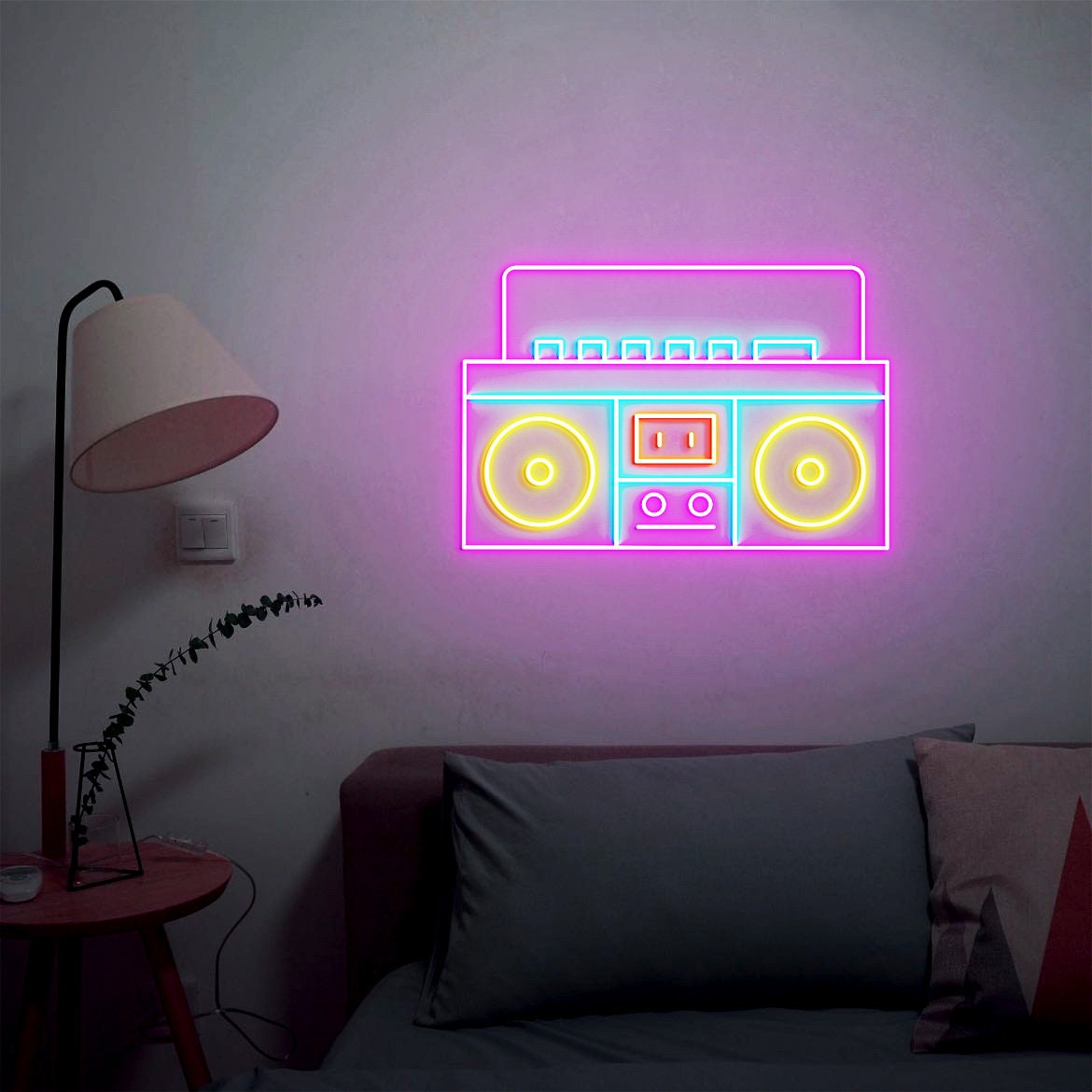 Boombox Neon Sign, Retro Old School Boombox Decor, Disco Radio Audio Party 80s Music Neon Sign, Retro Radio Sign Hip Hop Rap Music Decor