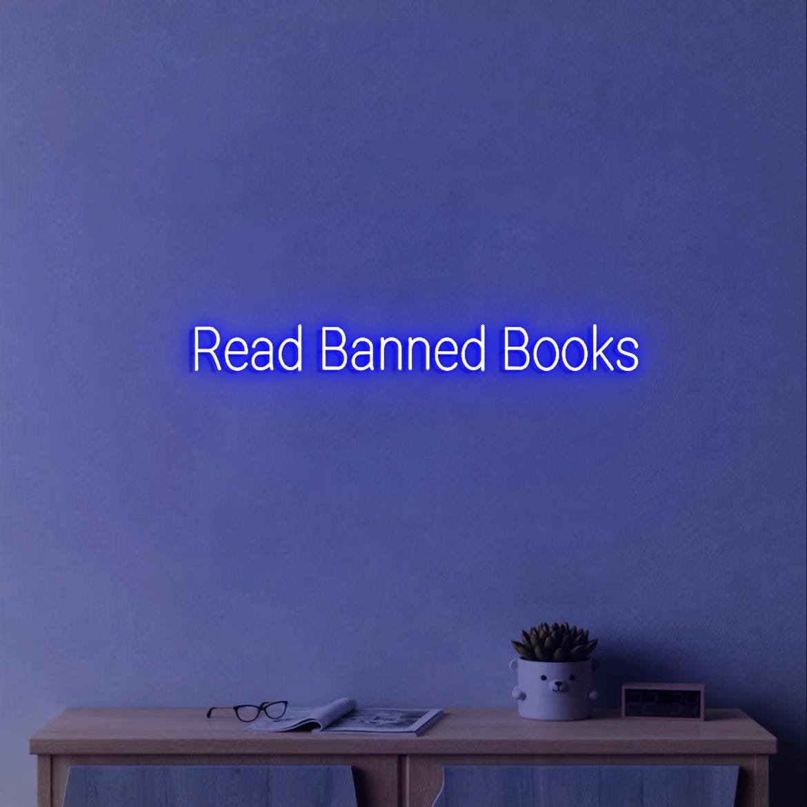 Read Banned Books Neon Light Sign, Funny Books Sign for Books Room Wall, Books Sign for Book shelf, Banned Sign Books Wall Decor, Read Sign