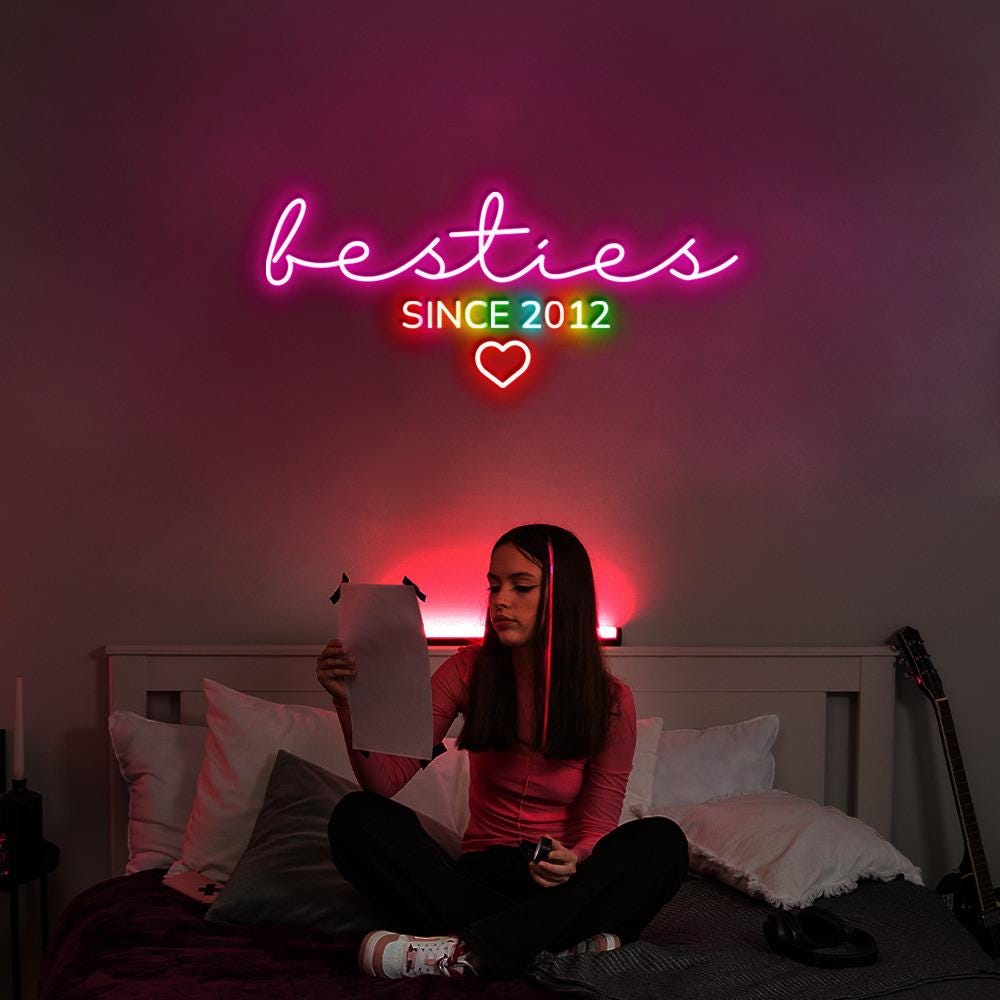 Custom Besties Neon Sign, Custom Since Best Friends Neon, Best Friend Birthday Neon, Girls BFF Neon Sign, Matching Best Friends Neon Gifts