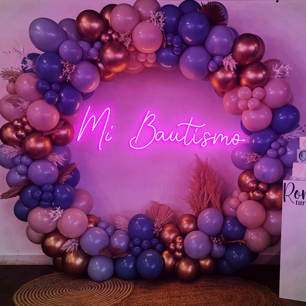 Mi Bautismo Neon Sign, My Baptism Spanish Party Backdrop Wall Neon Light, Christening Party First Communion Religious Party Decorations