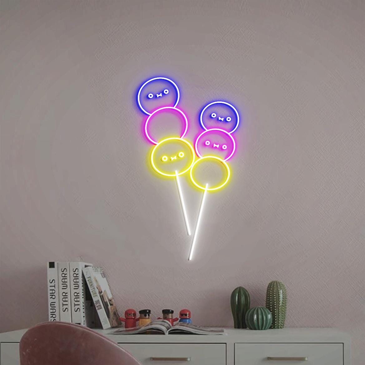 Mochi Neon Sign, Cute Mochi Neon Light, Adorable Mochi Wall for Room Decor, Kawaii Mochi Room Decor, Japanese Mochi Decor