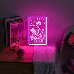 The Reader Tarot Card Neon Sign Gifts, Skeleton Reading Neon Sign, Book Lover Gift For Women, Book Lover Neon Sign, Tarot Card Neon Sign