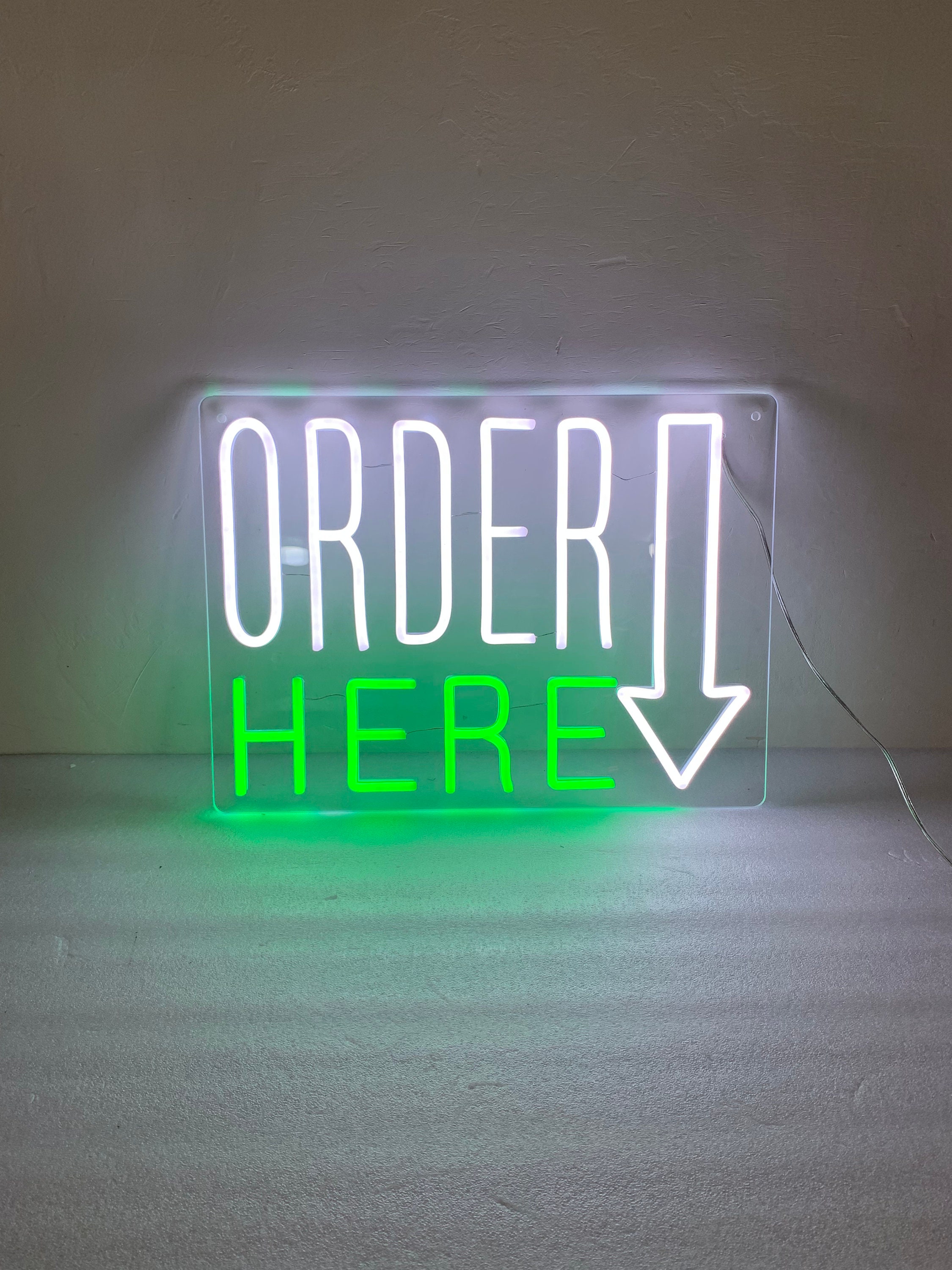 Order Here Led Neon Sign, Order Here Sign, Custom Business Order Here Sign Color