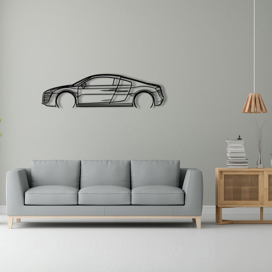 Audi R8 V10 Raised Steel Wall Art