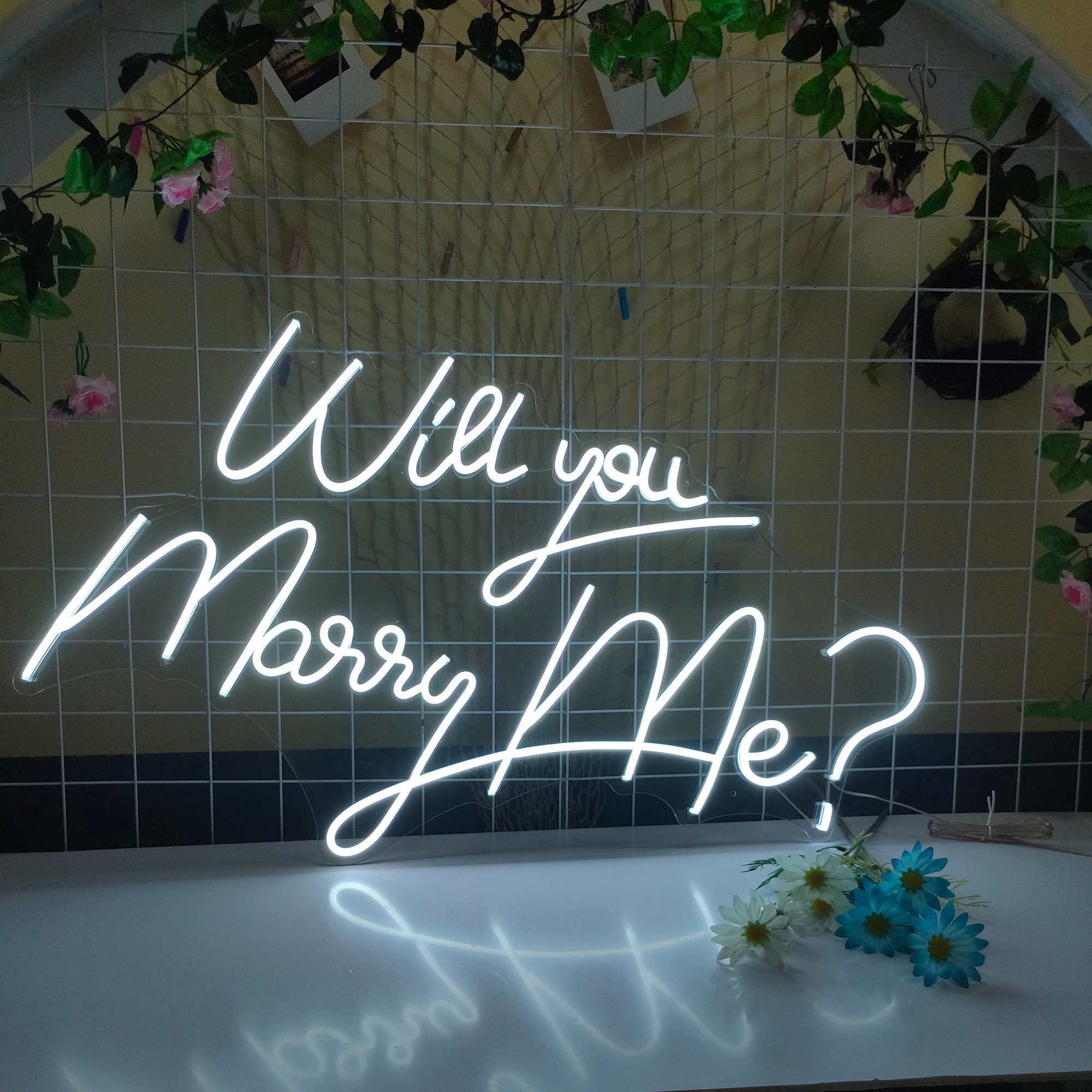 Custom Neon Sign| Will You Marry Me? | Neon Signs Wedding | Neon Sign Custom| Wedding Neon Sign |Neon Sign Wall Decor | Neon Sign Art