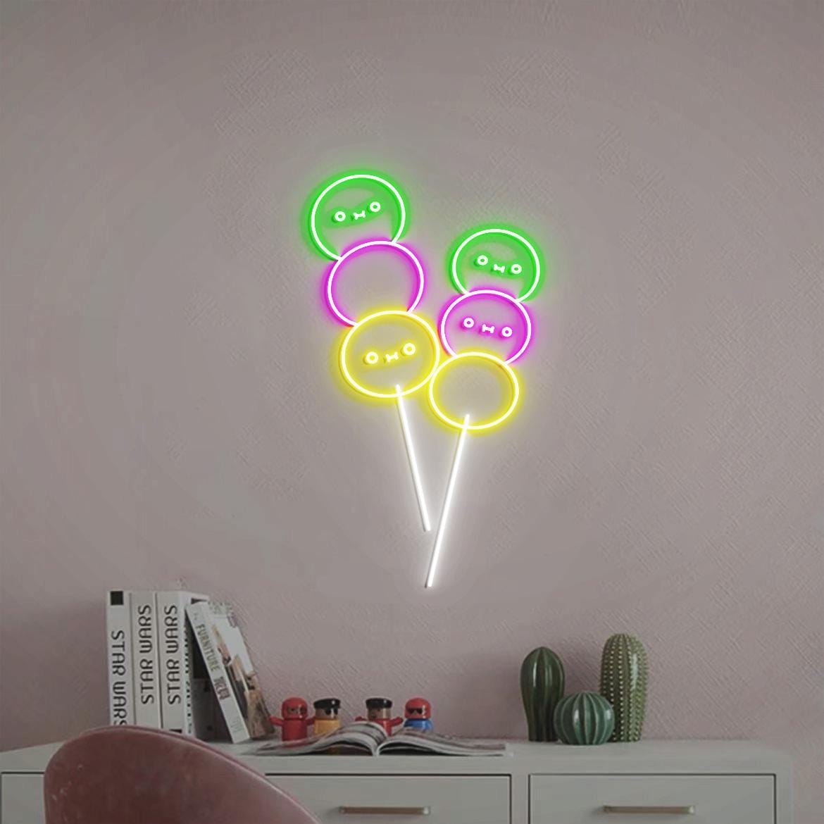 Mochi Neon Sign, Cute Mochi Neon Light, Adorable Mochi Wall for Room Decor, Kawaii Mochi Room Decor, Japanese Mochi Decor