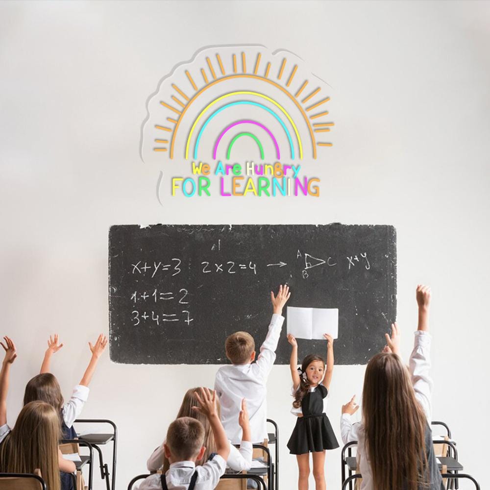 We Are Hungry For Learning Neon Sign, Back To School Neon Gifts, 1st Day Of School, Funny Teacher Neon, Teacher Gifts, Cute Teacher Gifts.