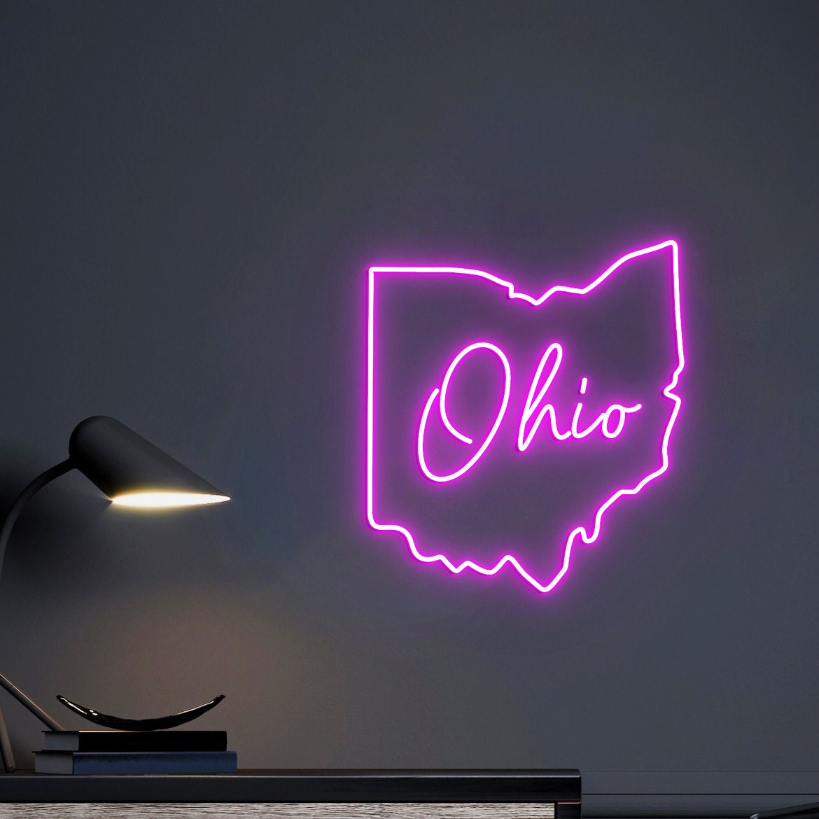 Ohio State Neon Light, Ohio Outline, Ohio Map Decor, Neon Light Sign Ohio State Sign, Ohio Gift