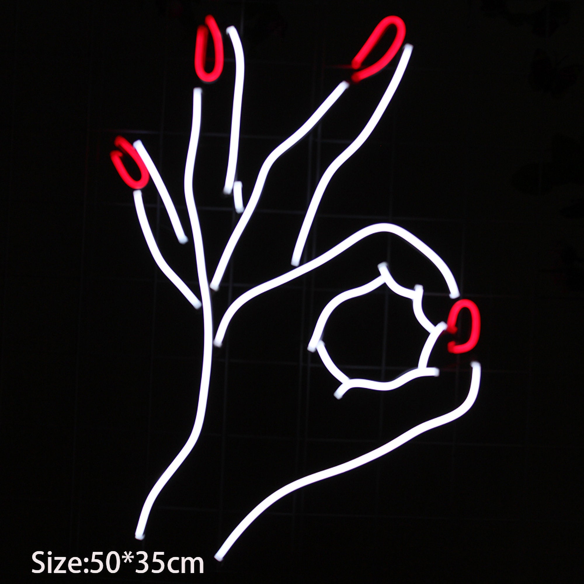 Neon Sign Light Custom OK Hand Finger Wall Business Gift Lamp| Custom Neon Sign For Home Bar Party Shop Decor Beauty Nail Decoration