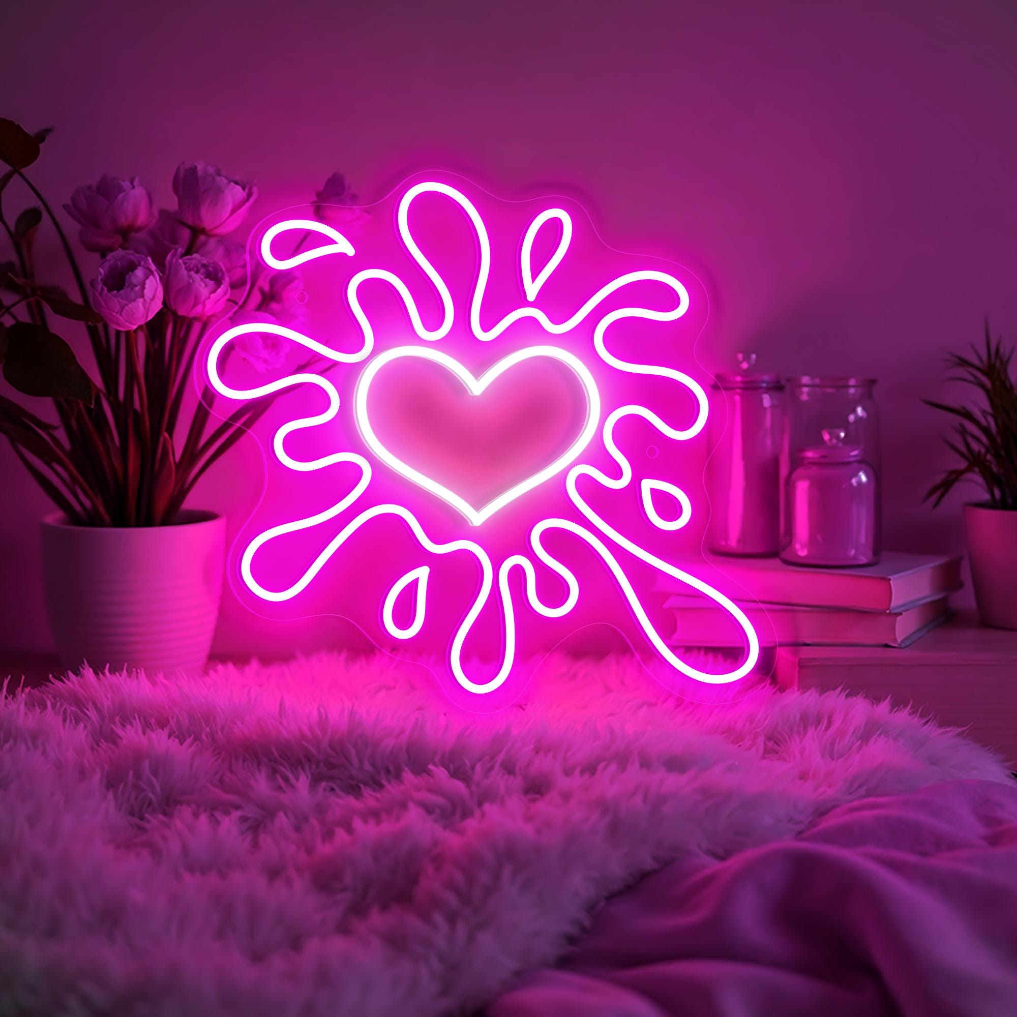 Valentine Heart Neon Sign Valentines Day Gift for Her Valentine Decor Valentine Gifts Romantic Home Decor Couples Gift for Him Wall Art
